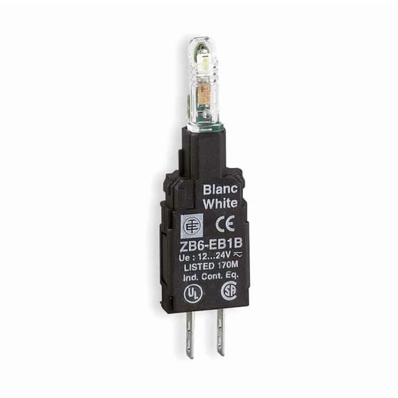 Schneider Electric Lamp Module, 16 mm, (+ -)PL, White ZB6EB1B