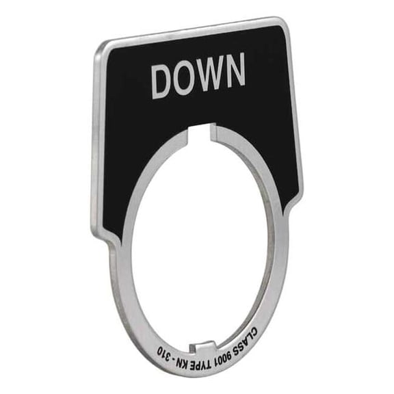 Schneider Electric Legend Plate,Half Round,Down,Black 9001KN310
