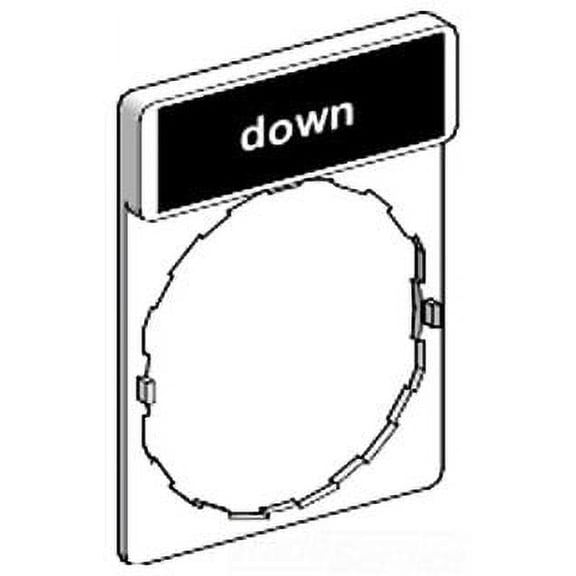 Schneider Electric Legend Plate,Down,White/Black and Red ZBY2308