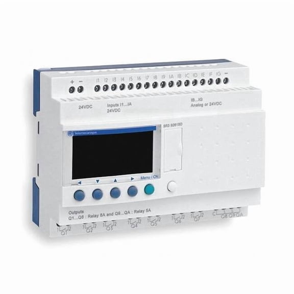 Schneider Electric Logic Relay,100-240VAC,With Display SR3B101FU