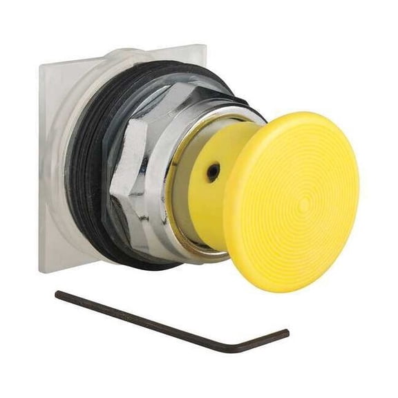 Schneider Electric Mushroom Head Push Button,Yellow,30mm 9001KR24Y