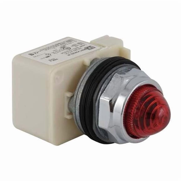 Schneider Electric Pilot Light, LED, 120V, 30mm, Chrome, RD 9001KP38LRR9