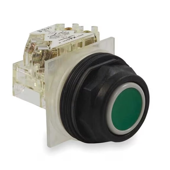 Schneider Electric Push Button Switch Flush 30mm Green Momentary Operator IP66 1NO