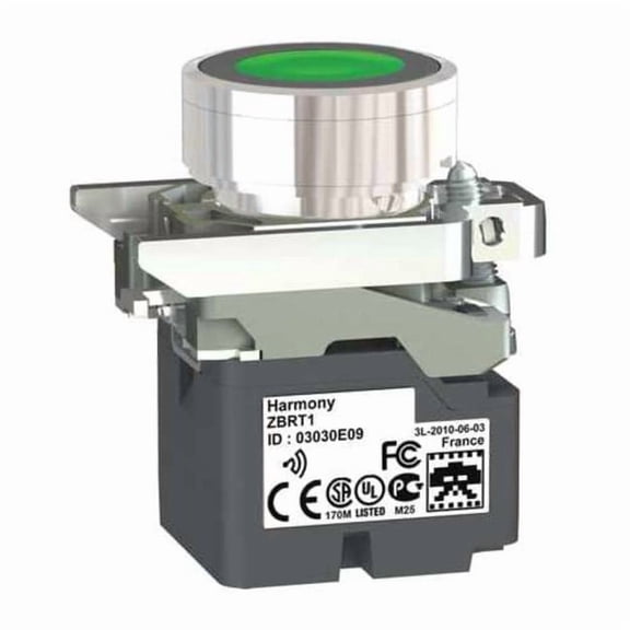Schneider Electric Push Button with Transmitter, 22 mm, Green ZB4RTA3