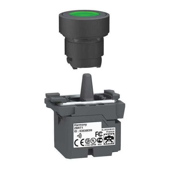 Schneider Electric Push Button with Transmitter, 22 mm, Green ZB5RTA3