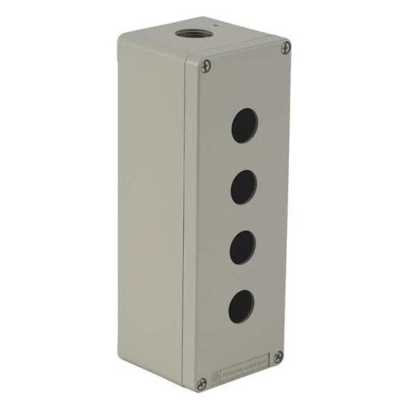 Schneider Electric Pushbutton Enclosure,22mm,4 Holes,Metal XAPG49504