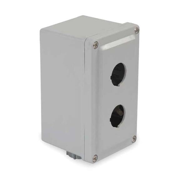 Schneider Electric Pushbutton Enclosure,30mm,2 Hole,Plastic 9001SKY2