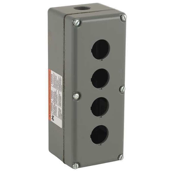 Schneider Electric Pushbutton Enclosure,30mm,4 Holes,Al 9001KY4