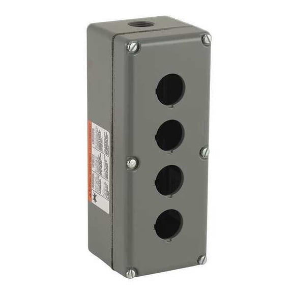 Schneider Electric Pushbutton Enclosure,30mm,4 Holes,Al 9001KY4