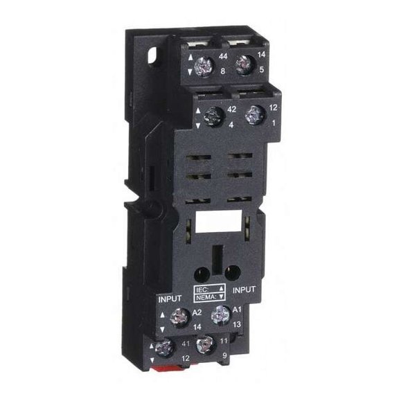 Schneider Electric Relay Socket,Standard,Square,8 Pin,16A RPZF2