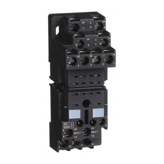 Schneider Electric Relay Socket, Standard, Square, 14 Pin, 10A RXZE2M114
