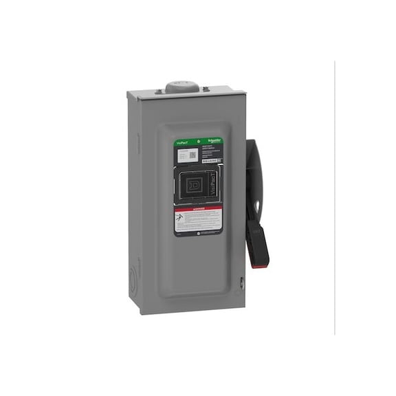 Safety Switch, Fusible, 3PST, Three Phase, NEMA 3R, Indoor/Outdoor, Steel