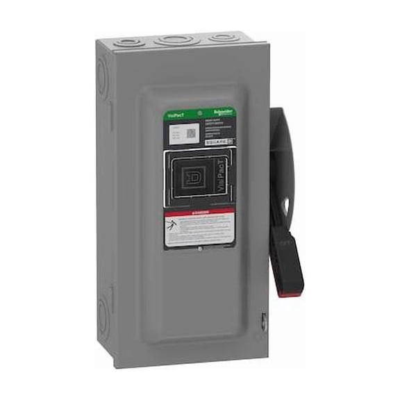 Schneider Electric Safety Switch,3PST,60 A,3 Poles,3 Wires VH362