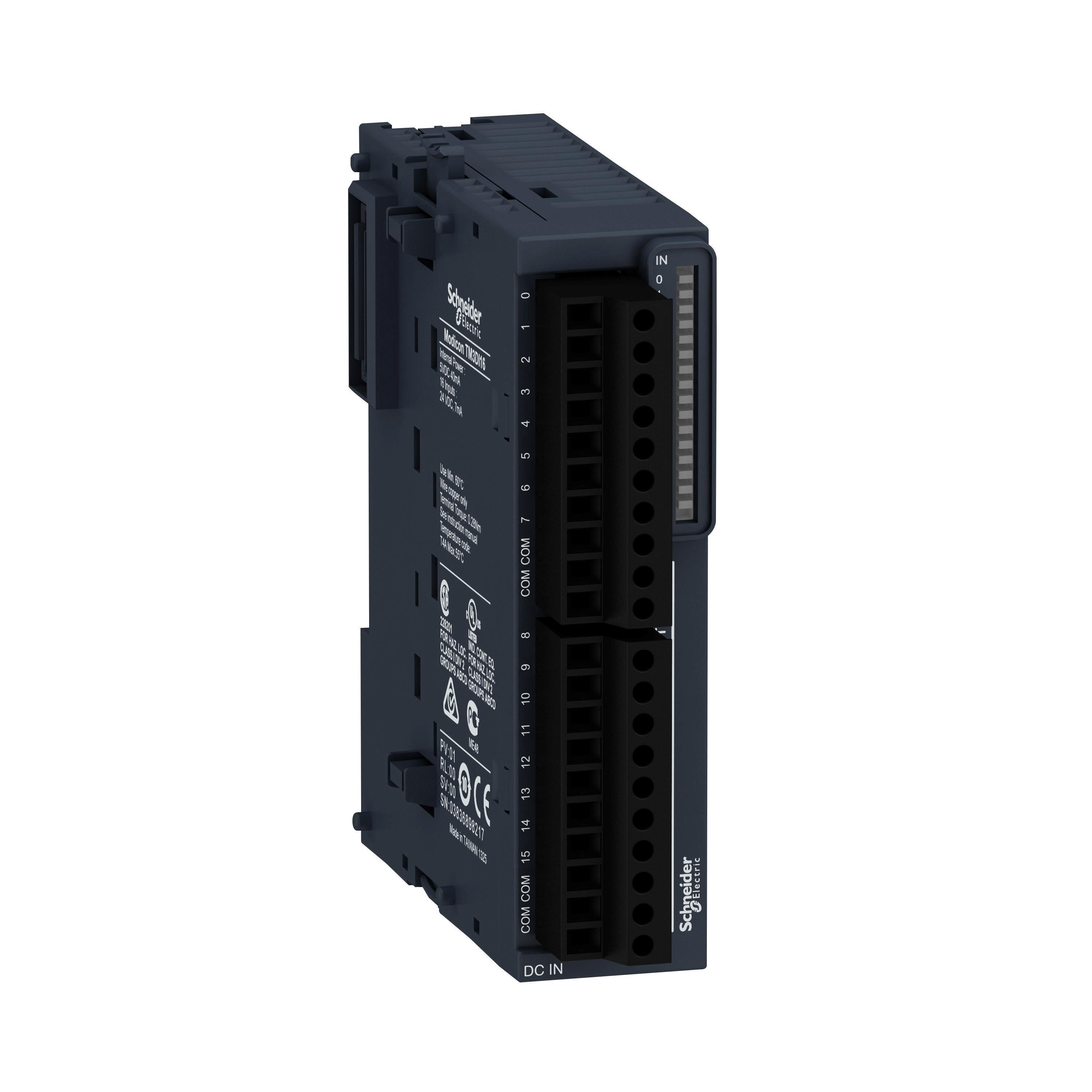 Ext Module,TM3,16 inputs,Terminal Block TM3DI16