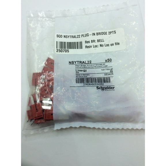 Schneider Electric Jumper,2 Pole,0.88 in L NSYTRAL22