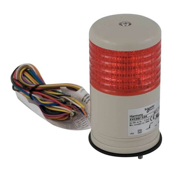 Tower Light Assembly, 24V, Red, 60 mm Dia., 120 13/16 mm Height, LED