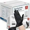 thumbnail image 1 of Schneider Large Black Vinyl Exam Gloves, Disposable, Latex-Free, 4mil, Plastic Gloves for Medical, Cooking, Cleaning, and Food Prep, 1000-ct Case, 1 of 5
