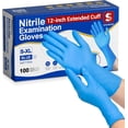 thumbnail image 1 of Schneider Nitrile Exam Gloves, Extended 12 Inches Cuff, X-Large, 100-ct Box, 4 mil, Gloves Disposable Latex Free, Powder Free for Medical, Food Prep, Cleaning, Cooking, Blue, 1 of 8