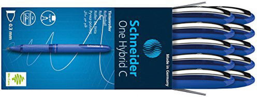 Schneider ONE Hybrid C Rollerball Pen, 0.3mm, Blue, Box of 10 (183103)