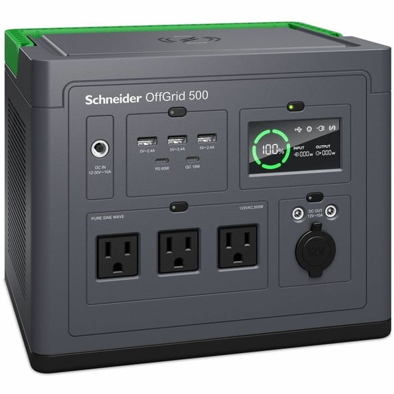 Schneider OffGrid Portable Power Station 500 120V 517Wh Lithium-ion