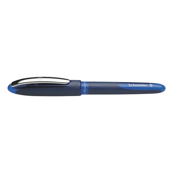 Schneider One Business Rollerball Pen, 0.6 mm Ultra-Smooth Tip, Blue Barrel, Blue Ink, Box of 10 Pens (183003)