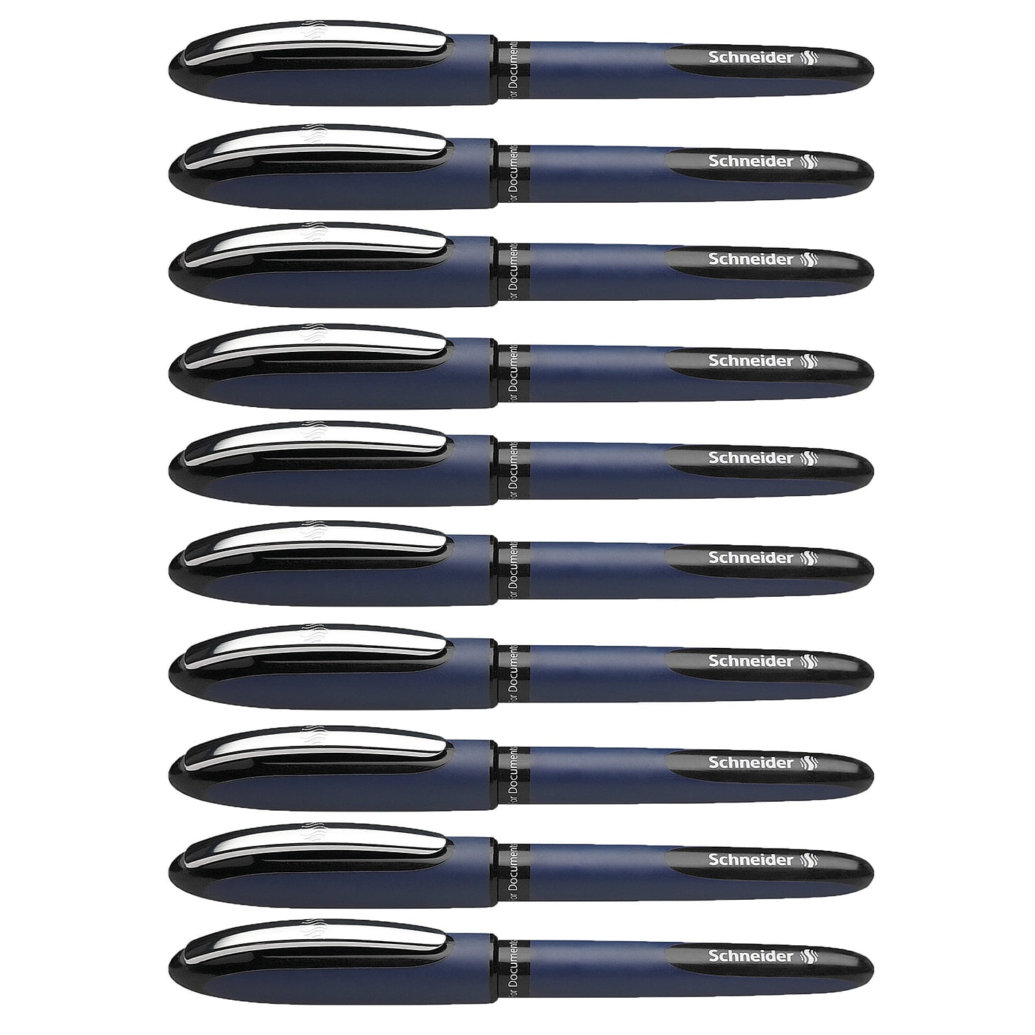 Schneider One Business Rollerball Pens, 0.6mm, Black, Pack of 10