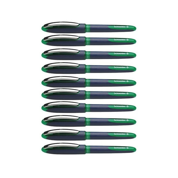 Schneider One Business Rollerball Pens, 0.6mm, Green, Pack of 10
