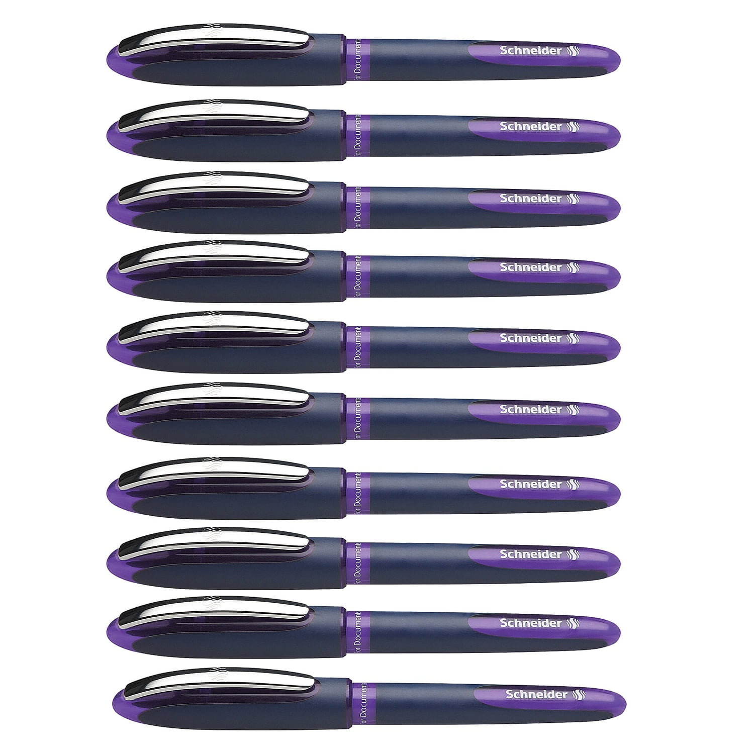 Schneider One Business Rollerball Pens, 0.6mm, Violet, Pack of 10