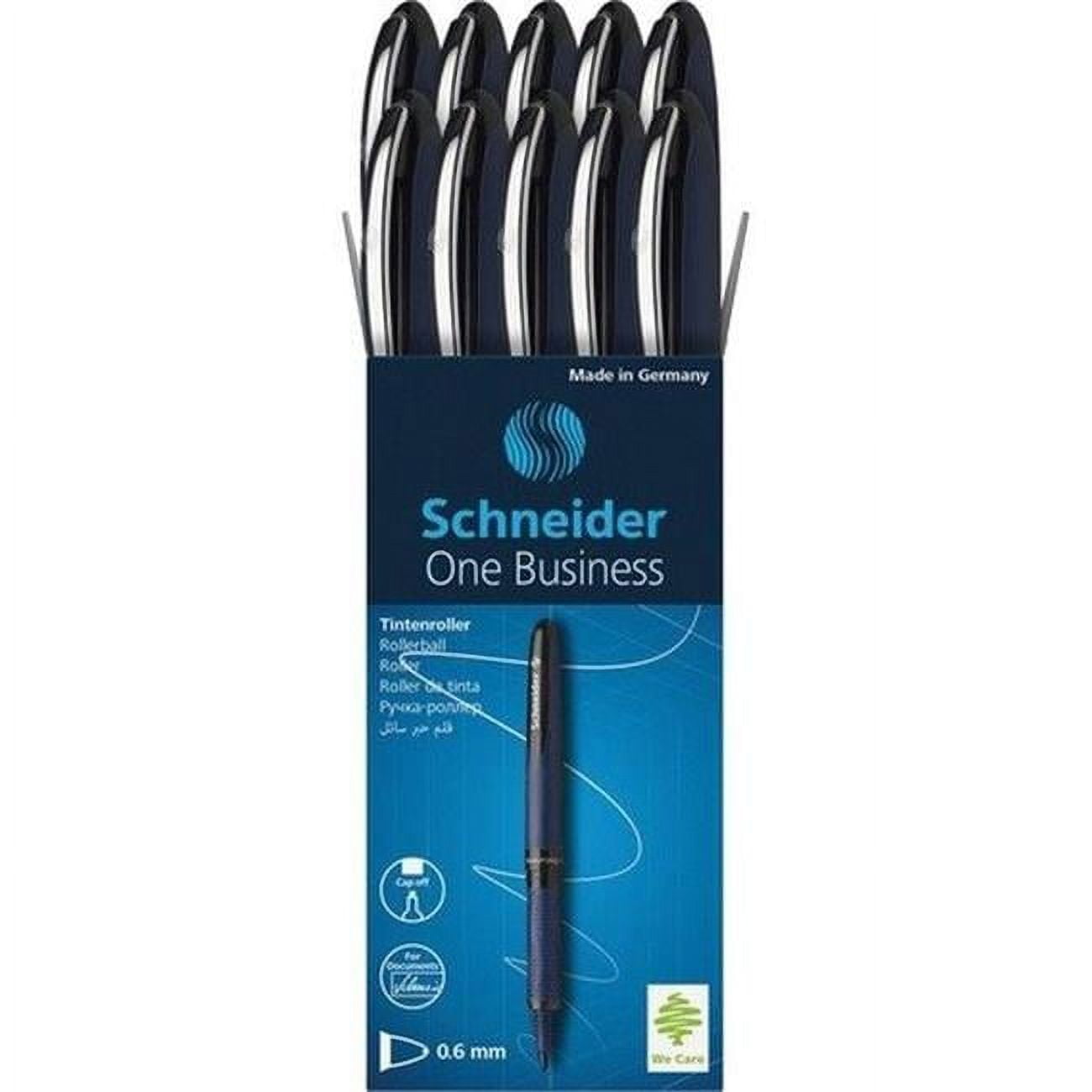 Schneider RED183001 0.6 mm Point One Business Rollerball Pen, Black