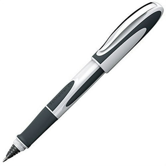 Schneider RYRB187849 Rollerball Pen, Ray Series, Nib Size: M, Medium Point, Ink Color: Black/Black, Body Color: White/Gray
