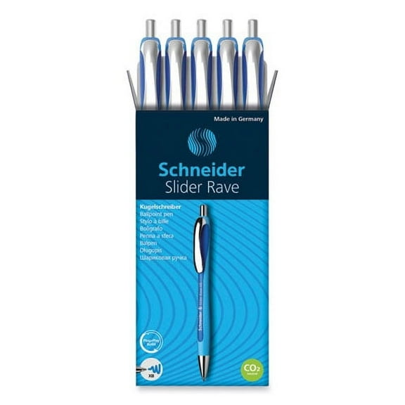 Schneider Rave Xb Ballpoint Pen, Retractable, Extra-Bold 1.4 Mm, Blue Ink, Blue/blue Barrel | Bundle of 10 Each