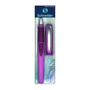 Schneider Ray Fountain Pen M Medium, Refillable, Boysenberry Barrel, Royal Blue Erasable Ink Cartridge, Pack of 1 Pen 168209