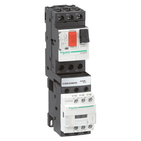 Schneider Safe Motor Starter Assemble Contactor 18A Coil 120VAC Thermal Motor Circuit Breaker 13-18Amp