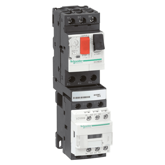 Schneider Safe Motor Starter Assemble Contactor 9A Coil 24VAC Thermal Motor Circuit Breaker 2.5-4Amp