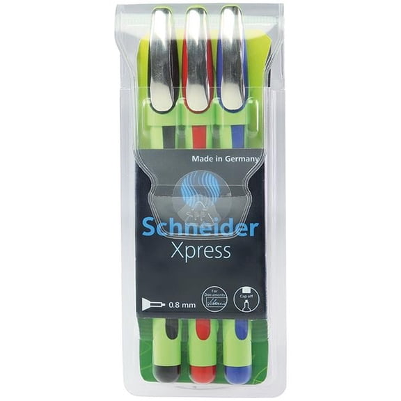 Schneider Schneider Xpress Fineliner Fiber Tip Pen, Assorted - 3 Per Pack - Pack of 3