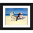 thumbnail image 1 of Schneider, Sigur 32x25 Black Ornate Wood Framed with Double Matting Museum Art Print Titled - Beach Chairs II, 1 of 4