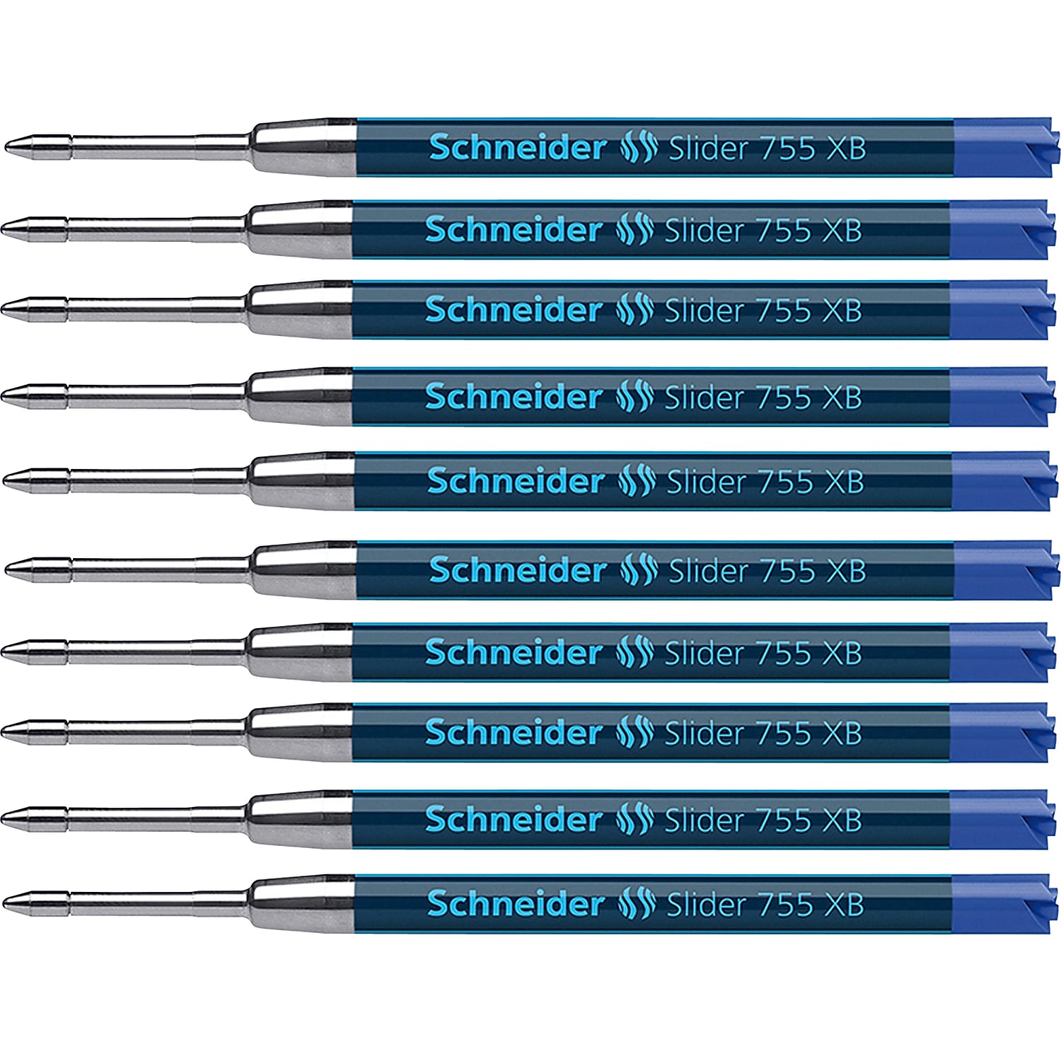 Schneider Slider 755 XB Ballpoint Pen Refill Extra Broad Point Blue Ink Pack of 10 (PSY175503-10)