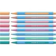 thumbnail image 1 of Schneider Slider Edge Pastel XB (Extra Broad) Ballpoint Pen, 1.4 mm, Light Blue Barrel, Assorted Ink Colors, Adjustable Case Stand of 8 Pens (152289), 1 of 7