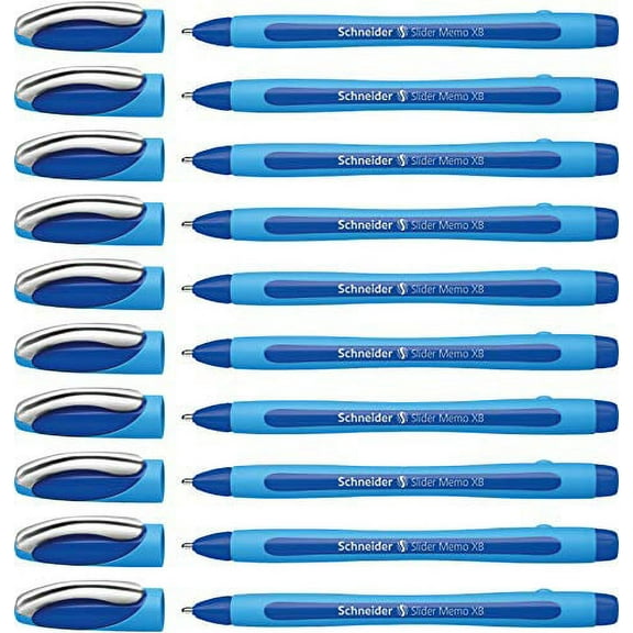 Schneider Slider Memo XB Ballpoint Pen, Blue, Box of 10 Pens (150203)