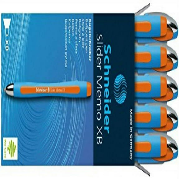 Schneider Slider Memo XB Ballpoint Pen, Orange, Box of 10 (150206)