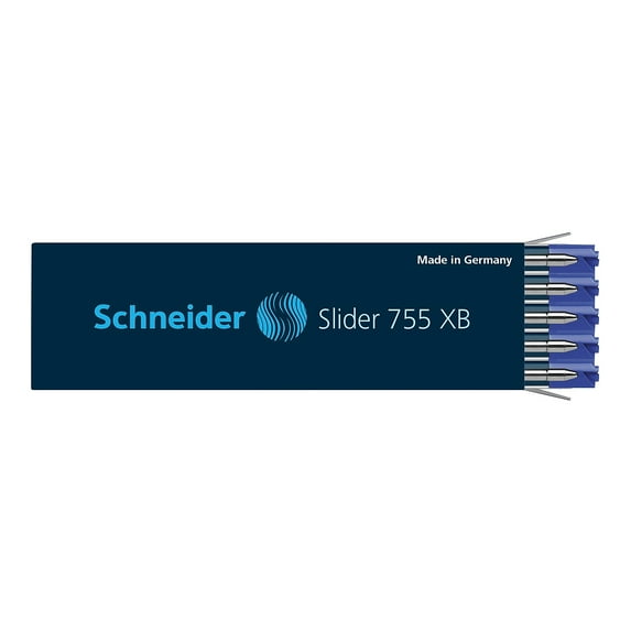 Schneider Slider XB 755 Ballpoint Pen Refill Broad Point Blue Ink 10 Pack (PSY175503)
