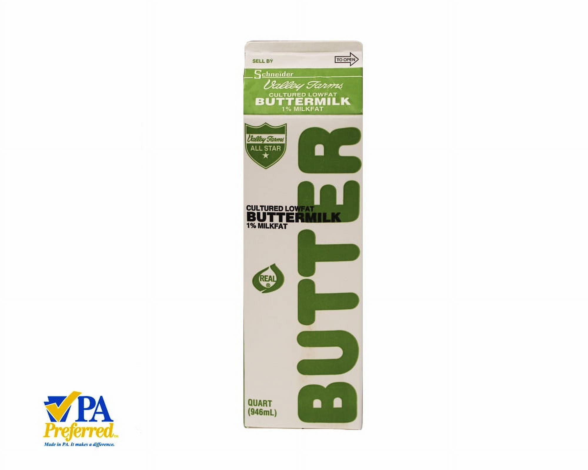 Schneider Valley Farms Cultured Low-Fat Buttermilk, 1 Quart - Walmart.com