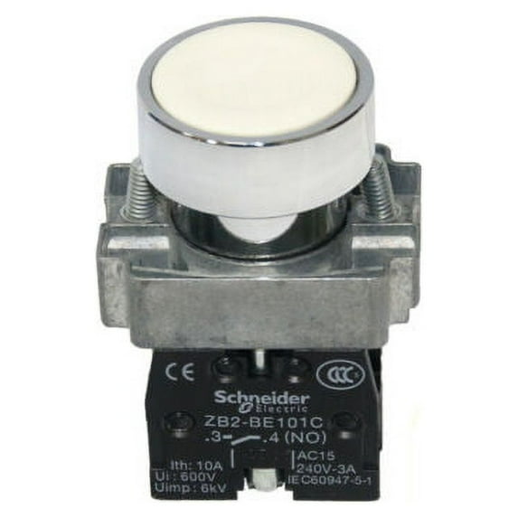 Schneider XB2BA11C Momentary White Push Button Switch