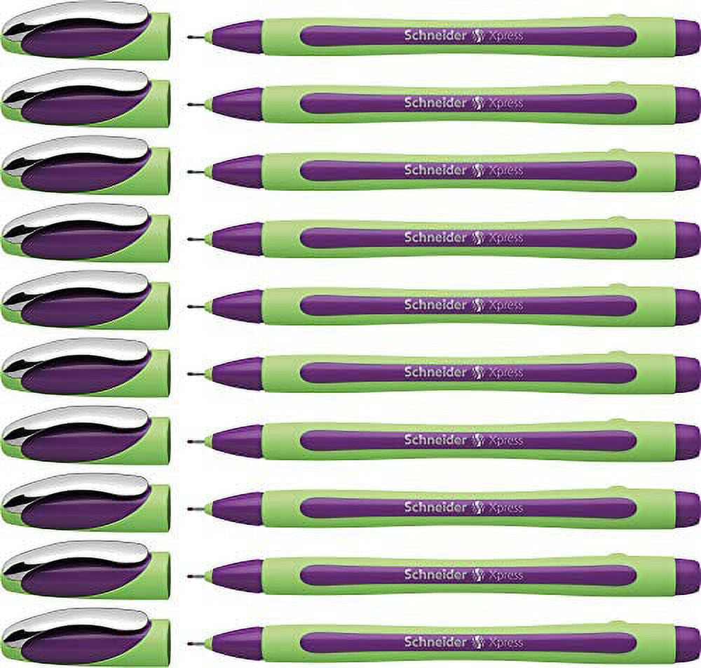 Schneider Xpress Fine Liner 0.8mm Porous Point Pen, Purple, Box of 10 (190008)