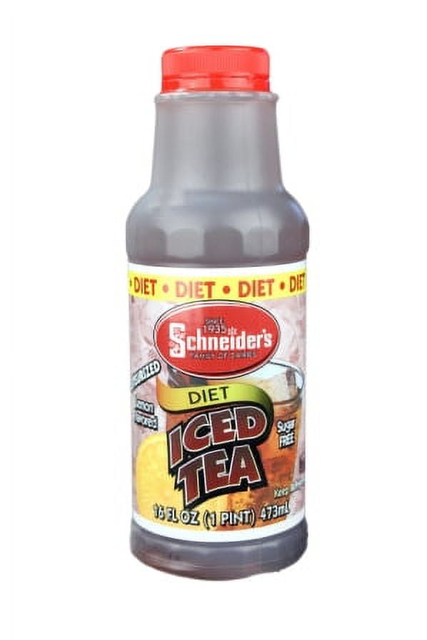 Schneider's, Diet Lemon Flavored Iced Tea, 16 oz., Naturally ...