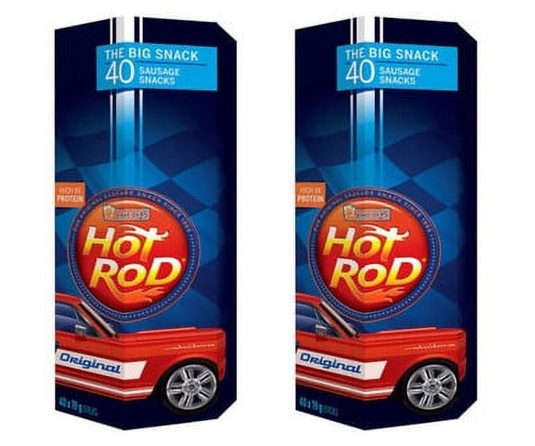 Schneider's Hot Rod Meat Sticks - 40-Count (2/Case) for Protein-Packed Snacks