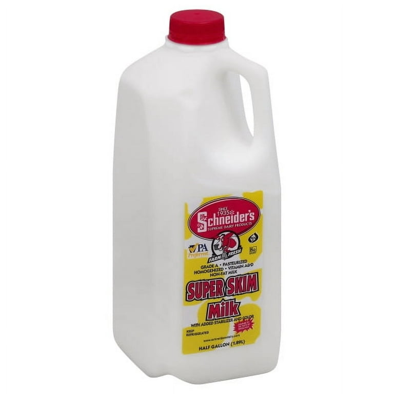 Schneider's Super Skim Milk, Half Gallon