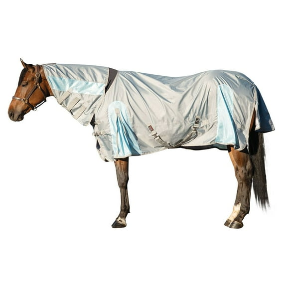 Schneiders Airmesh II Attached Neck Euro Surcingle Turnout Sheet | Gray | 76