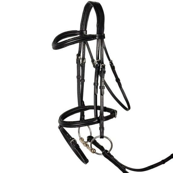 Schneiders Black Crystal Trim Dressage Horse Bridle | Color Black | Oversize