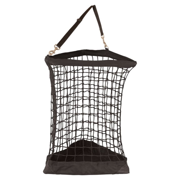 Schneiders Corner Knotless 1.25" Slow Feed Hay Net Bag Horse & Color Black | Corner Stall Hay Bag | Slow Feeder Hay Bag | 600D Durable | 3 Flake Capacity | Easy Hang | Color Black